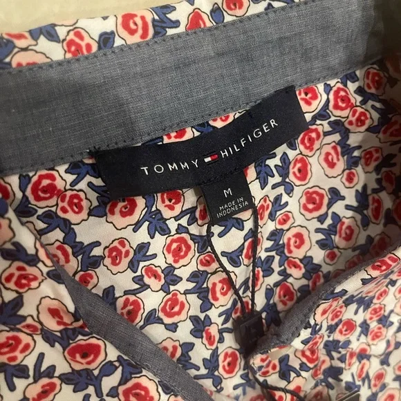 Tommy Hilfiger Floral Button Down Shirt - Red, Blue, White - Picture 3 of 6